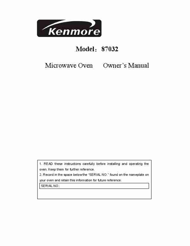 Kenmore Microwave Oven 87032-page_pdf